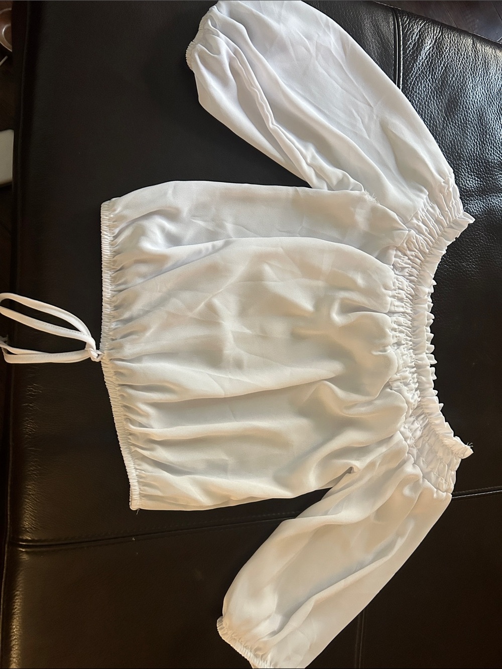 Streetwear Society White Off-Shoulder Peasant Top